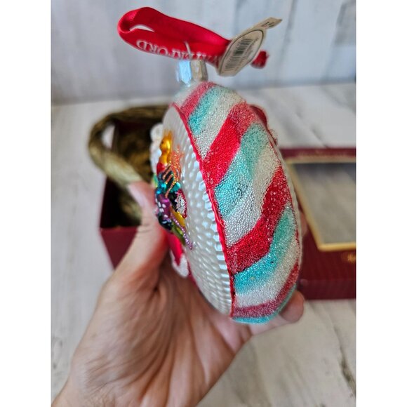 Waterford Santa medallion 3rd RARE glass presents ornament glitter unique heirlo - Picture 5 of 13